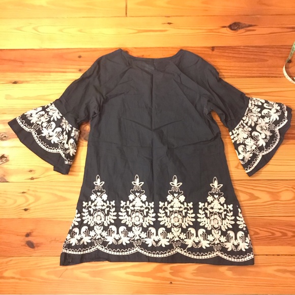 Sassybling Navy White Embroidered Tunic Dress, EUC, S - Picture 11 of 11
